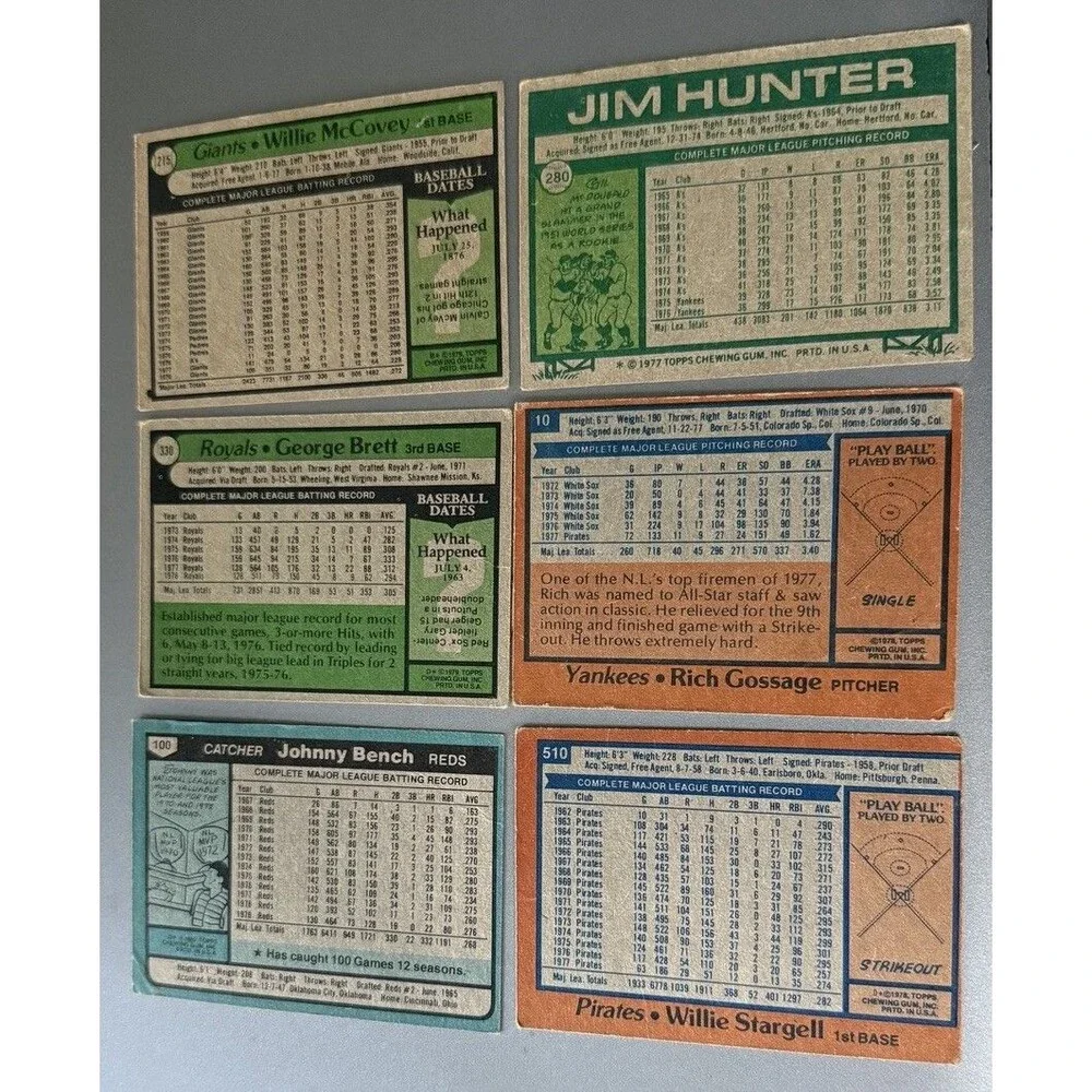 Topps Baseball Vintage HOF Lot 6 George Brett Johnny Bench McCovey Stargell Star